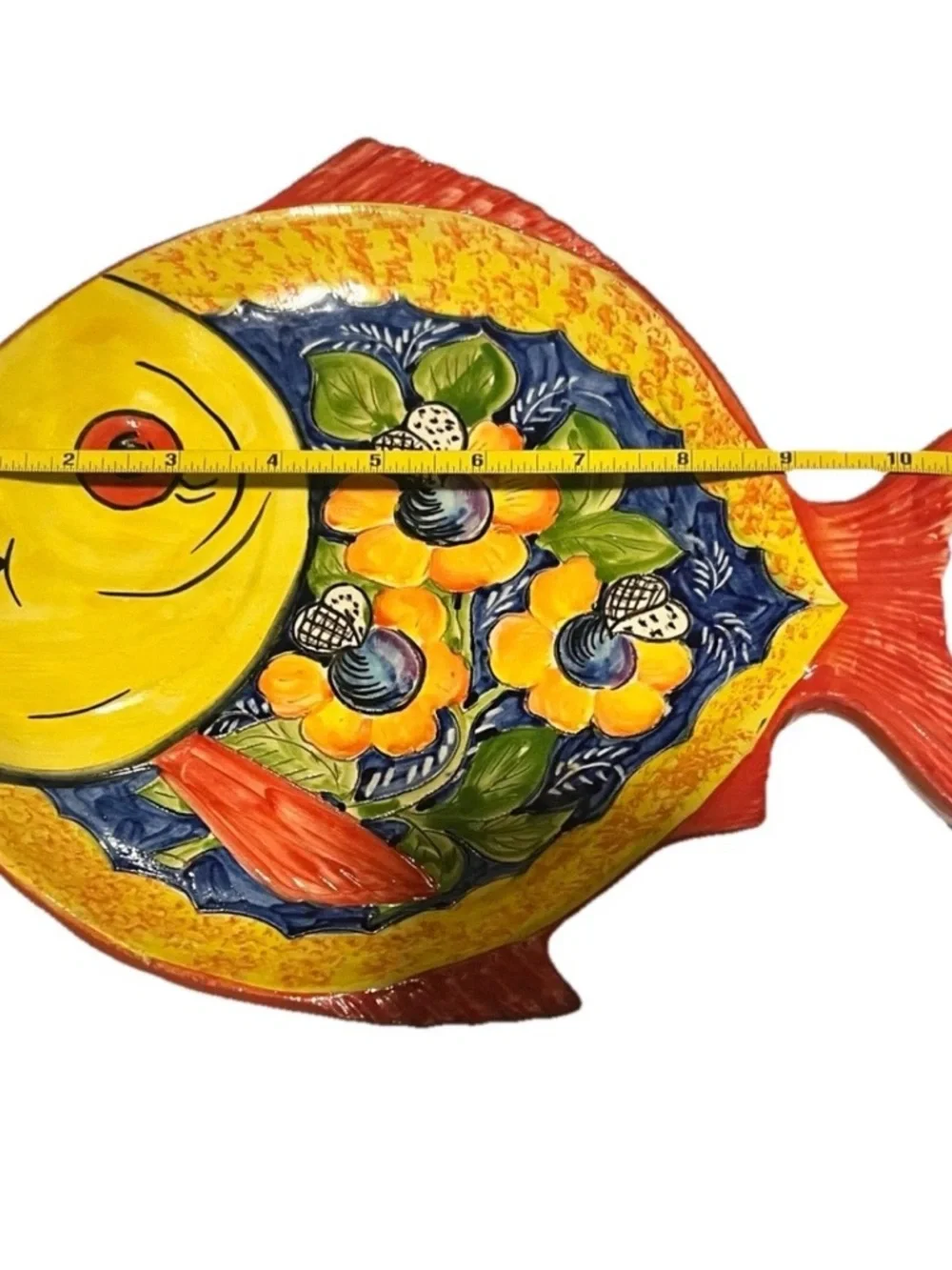 Vintage Art Pottery Portugal Fish Plate Trinket Dish Handpainted Art